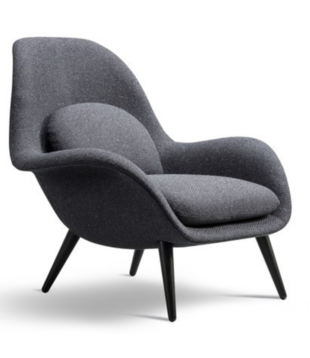 Fredericia - Swoon lounge chair Hallingdal, wood base