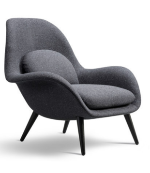 Swoon lounge chair - fabric Hallingdal