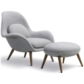 Fredericia - Swoon lounge stoel en ottoman - Hallingdal 130