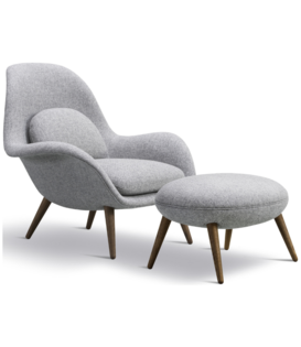 Fredericia - Swoon lounge stoel en ottoman - Hallingdal 130