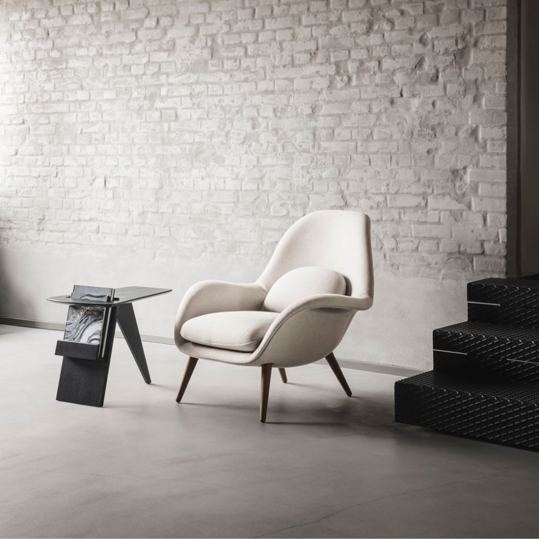 Swoon lounge chair with ottoman fabric Hallingdal 180 NORDIC NEW