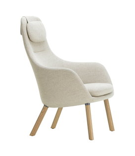 Vitra HAL Lounge Chair Dumet beige/grey, oak legs