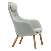 Vitra HAL Fauteuil Dumet pebble melange, eiken poten