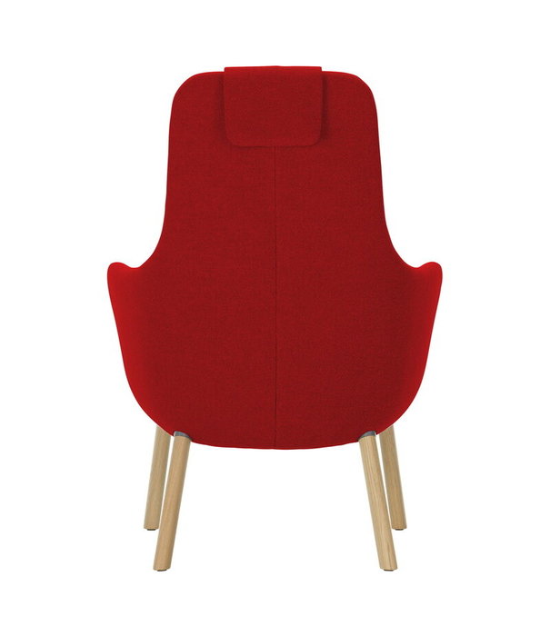 Vitra  Vitra - HAL lounge chair w/ loose seat cushion - Credo 16 red chili - oak