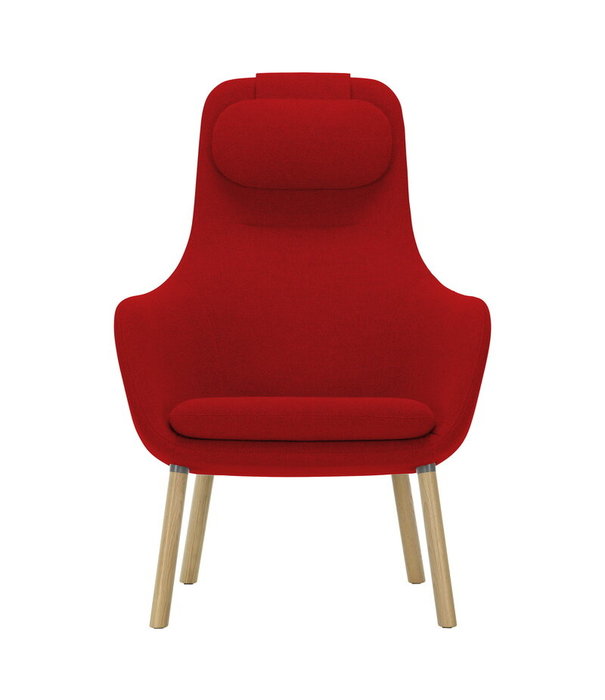 Vitra  Vitra - HAL lounge chair w/ loose seat cushion - Credo 16 red chili - oak