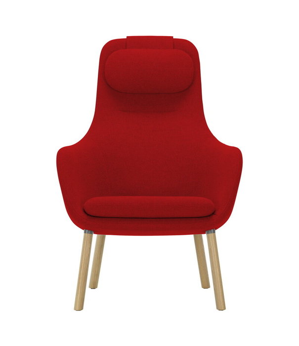 Vitra  Vitra - HAL lounge fauteuil met los zitkussen - Credo 16 red chili - eiken