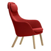 Vitra - HAL lounge fauteuil met los zitkussen - Credo 16 red chili - eiken