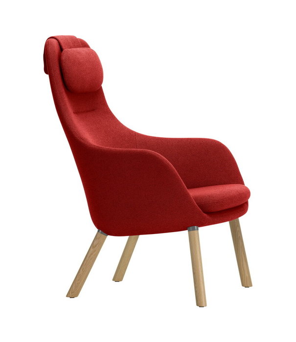 Vitra  Vitra - HAL lounge fauteuil met los zitkussen - Credo 16 red chili - eiken