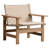Fredericia - Model 2031 The Canvas chair oiled oak, natural canvas w. seat cushion