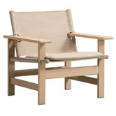 Fredericia - Model 2031 The Canvas chair soaped oak, natural canvas with seat cushion