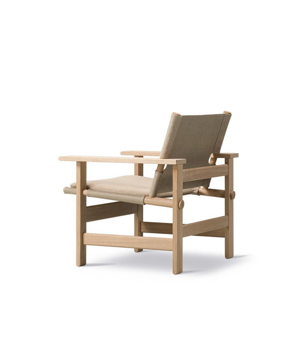 Fredericia  Fredericia - Model 2031 The Canvas chair soaped oak, natural canvas with seat cushion