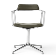 VIPP 452 swivel chair polished aluminium -  green leather