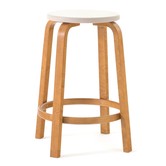 Artek - Bar Stool 64  honey stained birch / leather seat