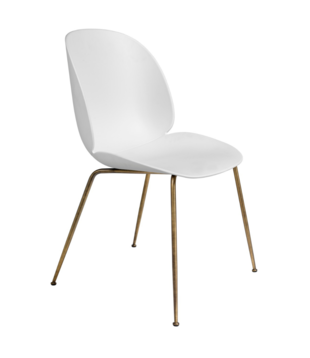 Gubi - Beetle dining chair - conic base antique brass