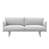 Muuto - Outline 2 seater sofa fabric Vancouver - black base