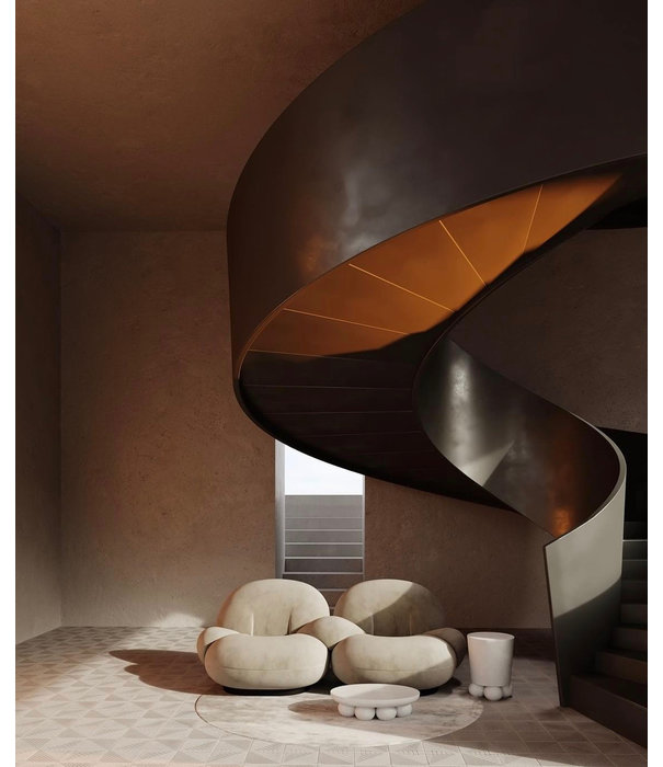 Gubi  Gubi - Pacha ottoman fully upholstered, swivel base