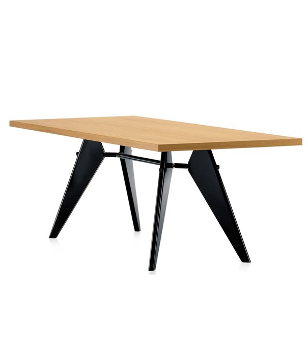 Vitra  Vitra - EM Eettafel naturel eiken, diepzwart onderstel