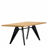 Vitra EM Dining Table natural oak veneer, deep black