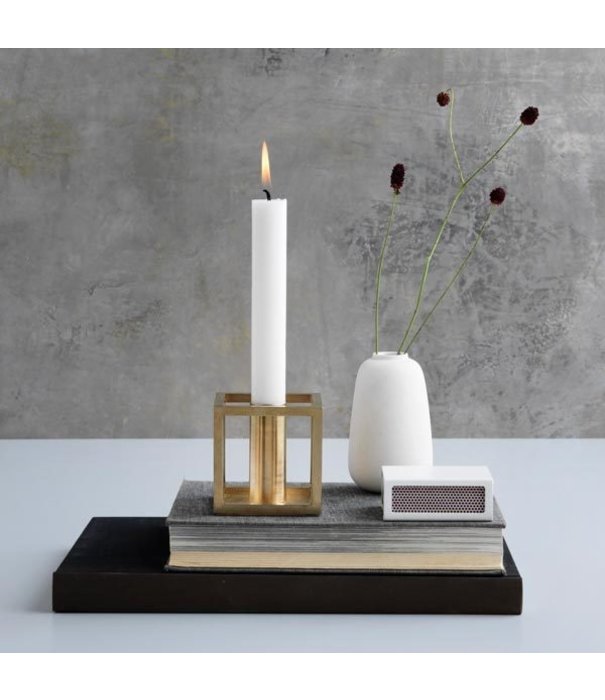 Audo Audo - Kubus 1 candleholder  brass