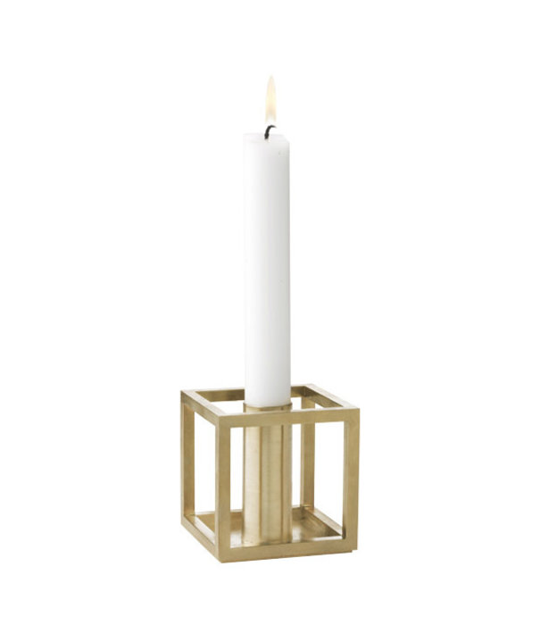 Audo Audo - Kubus 1 candleholder  brass