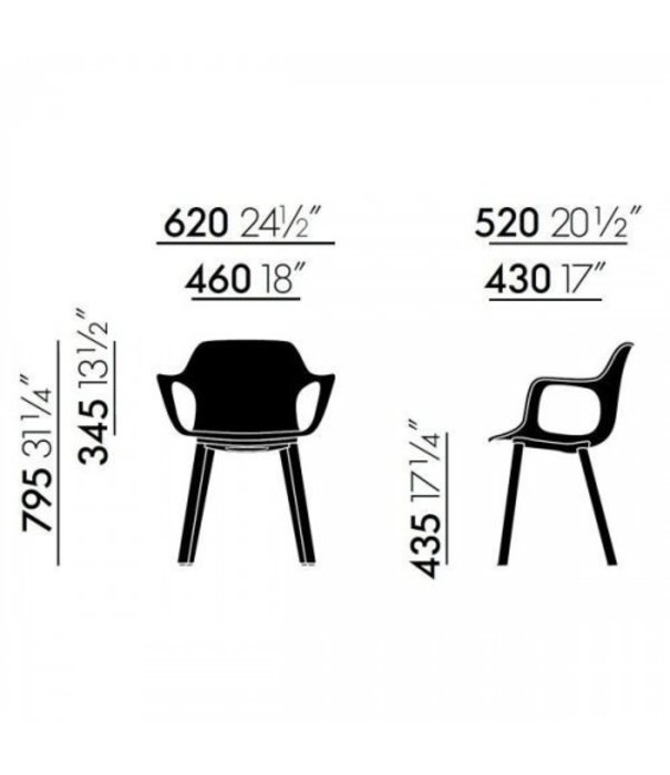 Vitra  Vitra - Hal RE Armchair Wood base natural oak