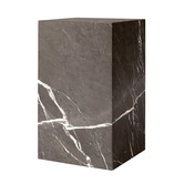 Audo -   Plinth Tall Side table grey Kendzo marble H51