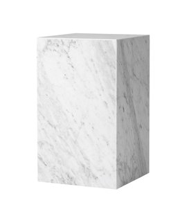 Audo -  Plinth Tall side table white Carrara marble H51