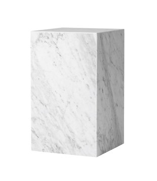 Audo -  Plinth Tall bijzettafel wit Carrara marmer H51 cm.