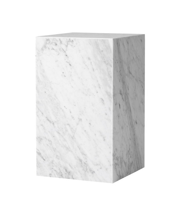 Audo Audo - Plinth Tall bijzettafel - wit Carrara marmer