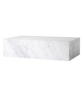 Audo - Plinth Low coffee table - white Carrara marble 100 x 60