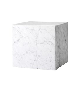 Audo -  Plinth Cubic Side table white Carrara marble