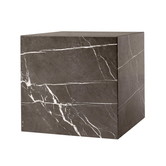 Audo -  Plinth Cubic Side table - brown Kendzo marble