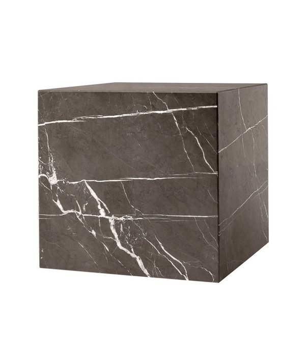 Audo Audo -  Plinth Cubic Side table - brown Kendzo marble