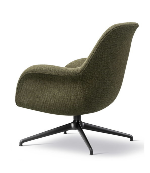 Fredericia  Fredericia - Swoon lounge chair petit  - swivel base, black  fabric  - Carlotto 900