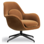 Swoon Lounge Petit Armstoel Grand Mohair, zwart swivel onderstel