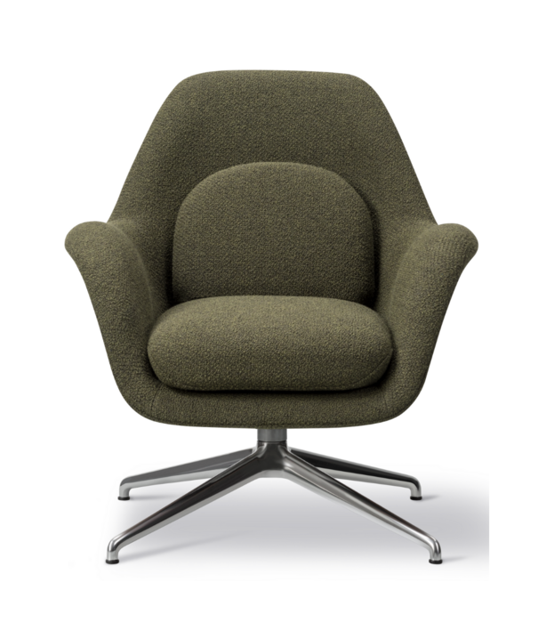 Fredericia  Fredericia - Swoon lounge stoel - Petit, swivel base, zwart - Carlotto 900