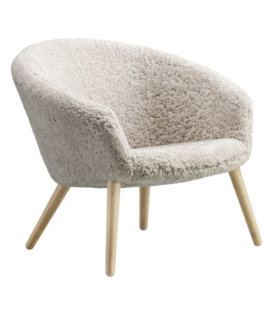 Ditzel Lounge Chair sheepskin, wood base