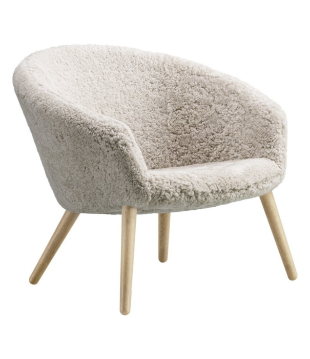Fredericia  Fredericia - Ditzel lounge chair, Moonlight sheepskin - walnut