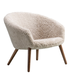 Fredericia - Ditzel lounge chair sheepskin, wood base