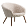 Fredericia - Ditzel lounge stoel, Moonlight sheepskin - walnoot