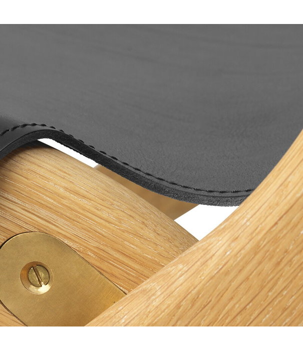 By Lassen By Lassen: Saxe lounge chair, oiled oak - black leather