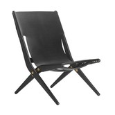 By Lassen: Saxe lounge chair, black oak - black leather