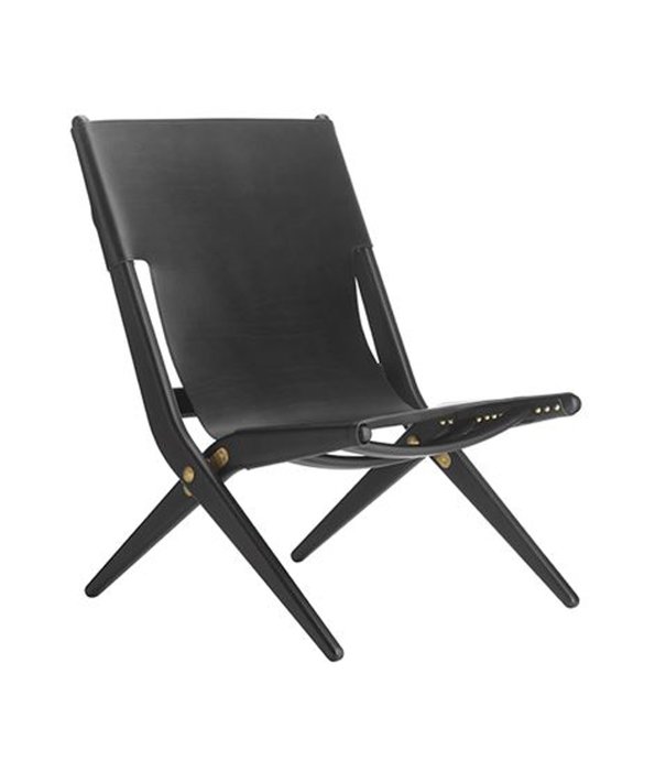 By Lassen  By Lassen: Saxe lounge stoel zwart eiken - zwart leer