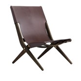 By Lassen: Saxe lounge chair, brown oak - brown leather