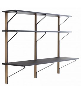 Artek - Kaari Wall Shelf w. desk REB 010 oak, black glossy