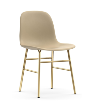 Normann Copenhagen -Form chair upholstered leather - brass base