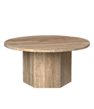 Gubi - Epic coffee table travertine Ø80