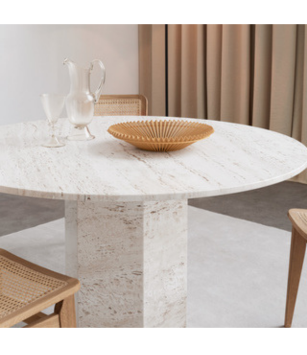 Gubi  Gubi - Epic table round travertine Ø130