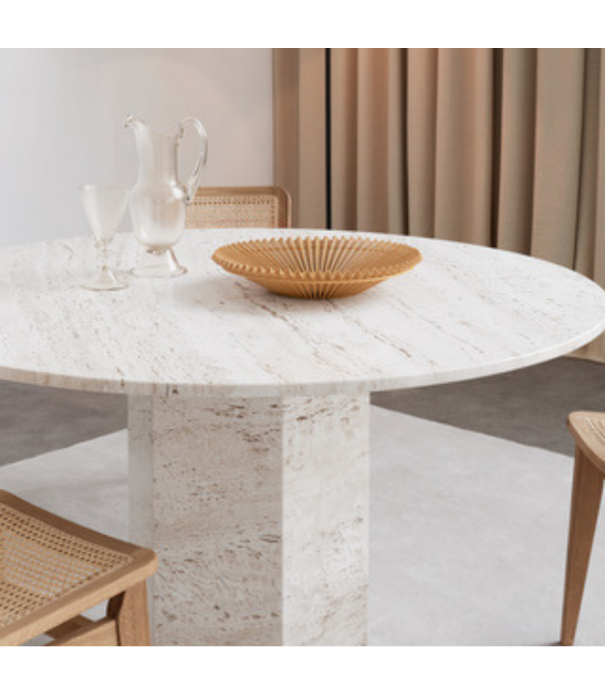 Gubi  Gubi Epic Elliptical dining table travertine 240 x 120