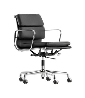 Vitra - Soft Pad Chair EA 217 bureaustoel, zwart leer